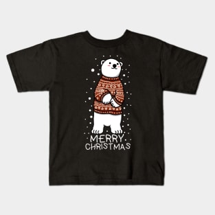 Polar Bear Merry Chritmas Kids T-Shirt